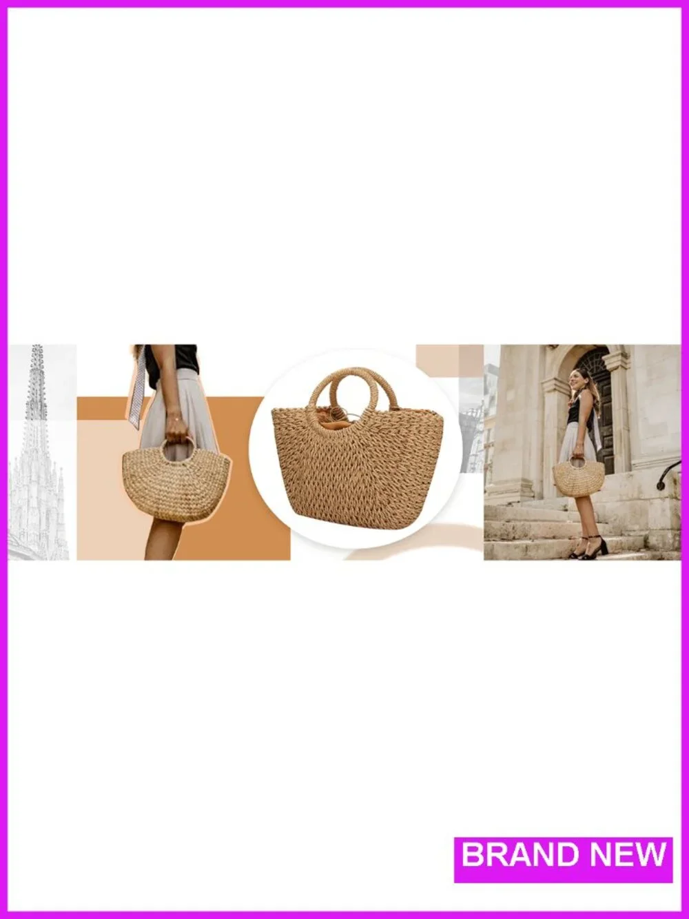 Straw Handwoven Large Hobo Tote Beach Bag with Drawstring Closure